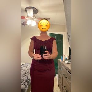 Jasambac Off Shoulder V Neck Ruched Bodycon Midi Cocktail Dress